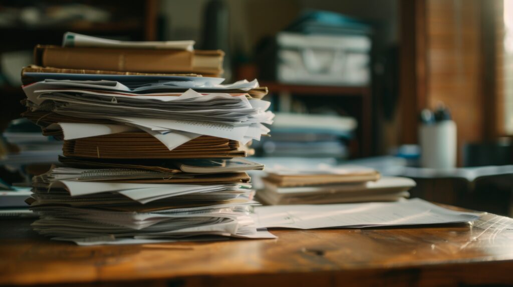 Papierstapel Nachlass Betreuer